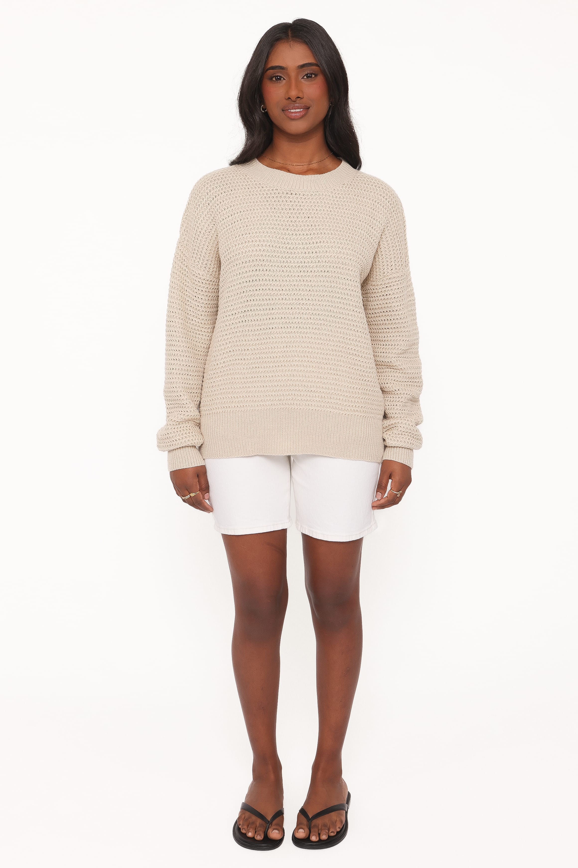 KNITWEAR Melane Open Stitch Sweater - Beige