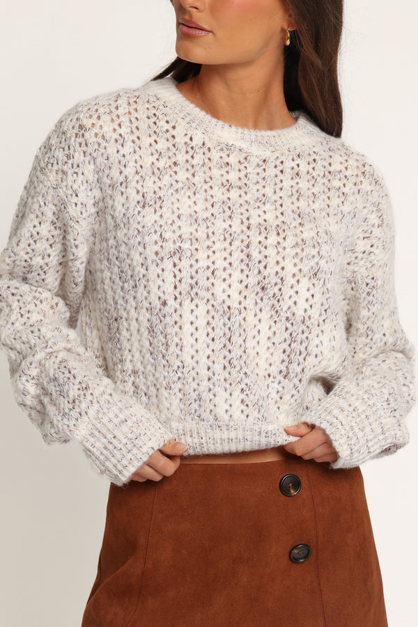 KNITWEAR Ricardo Sweater - Ivory Brown