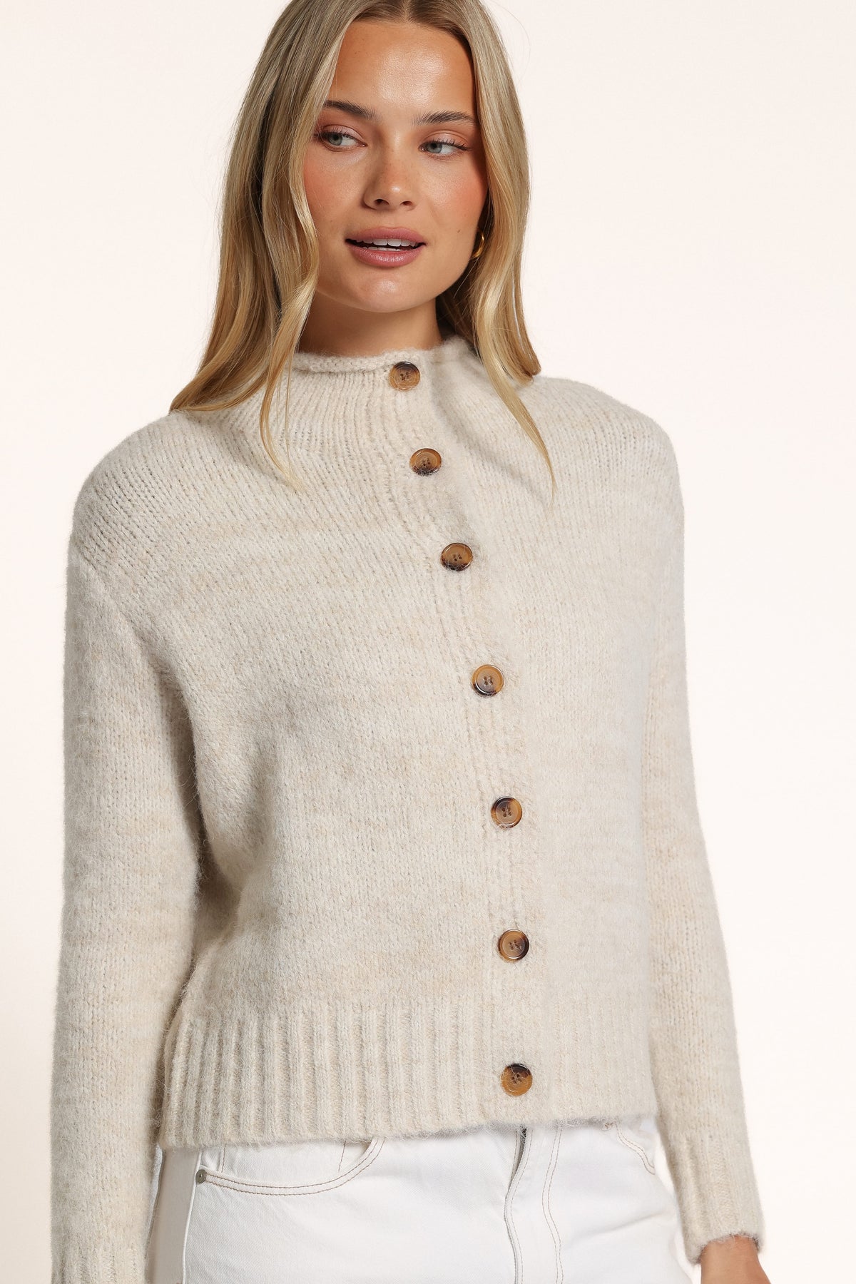 KNITWEAR Rumie Boucle Cardigan - Cream