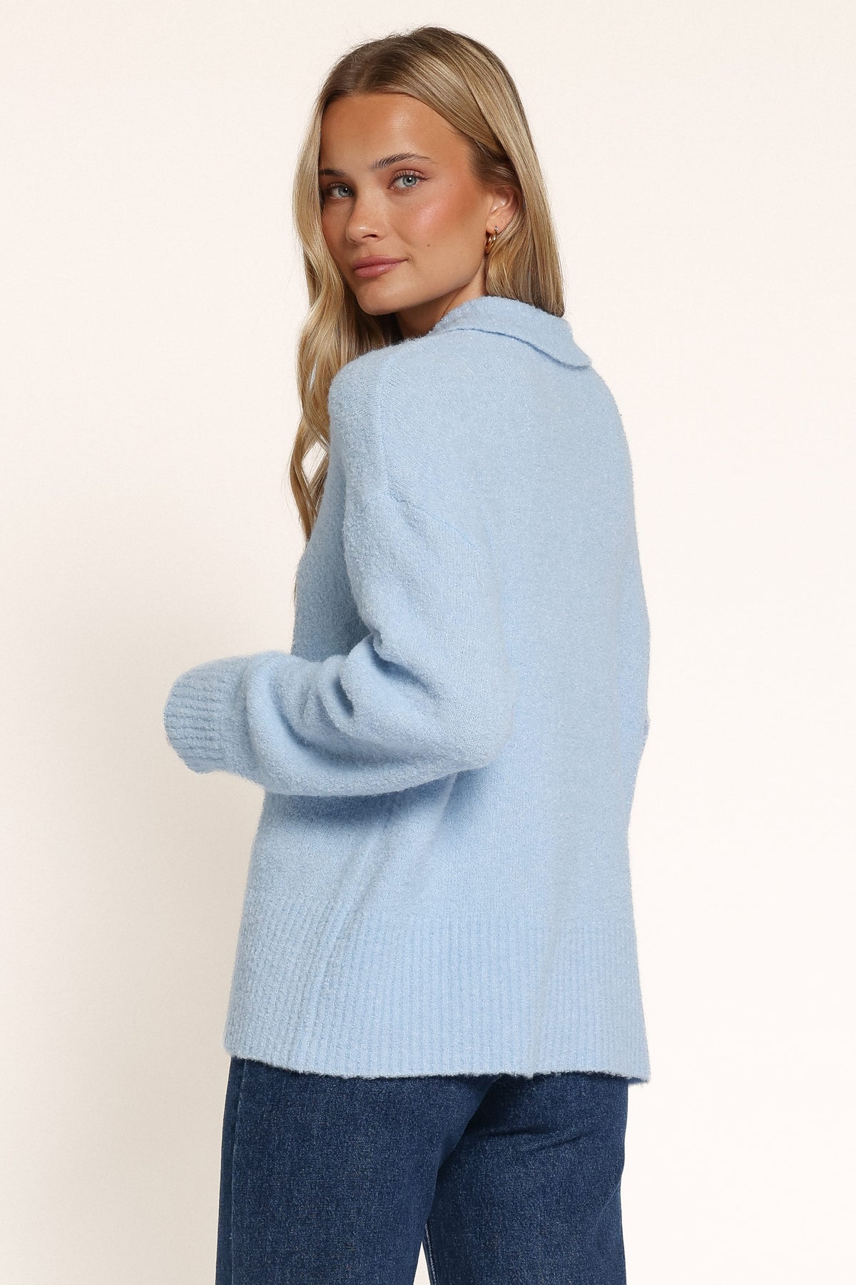 KNITWEAR Samara Collared Sweater - Light Blue