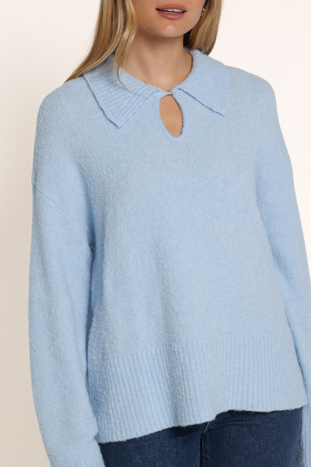 KNITWEAR Samara Collared Sweater - Light Blue