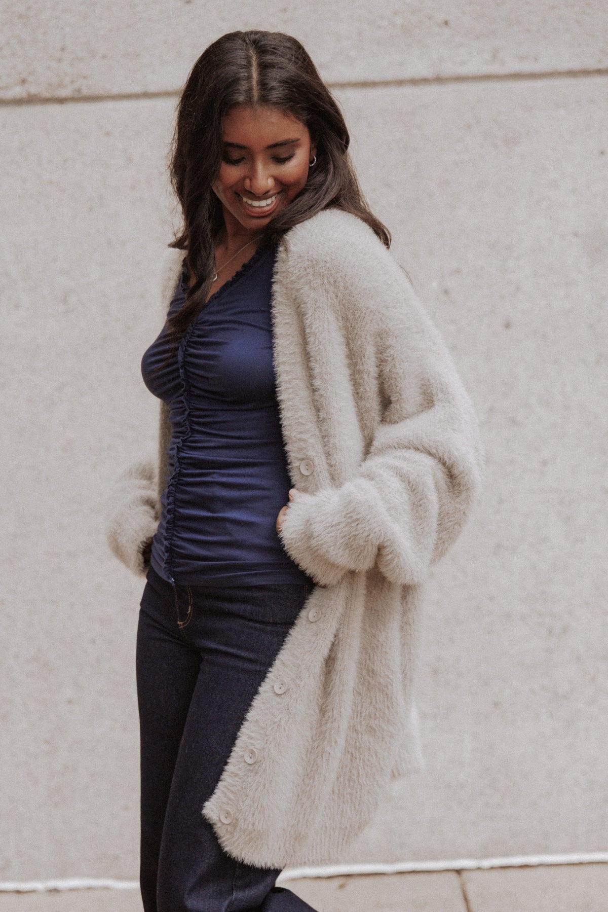 KNITWEAR Saoirse Oversized Cardigan - Camel