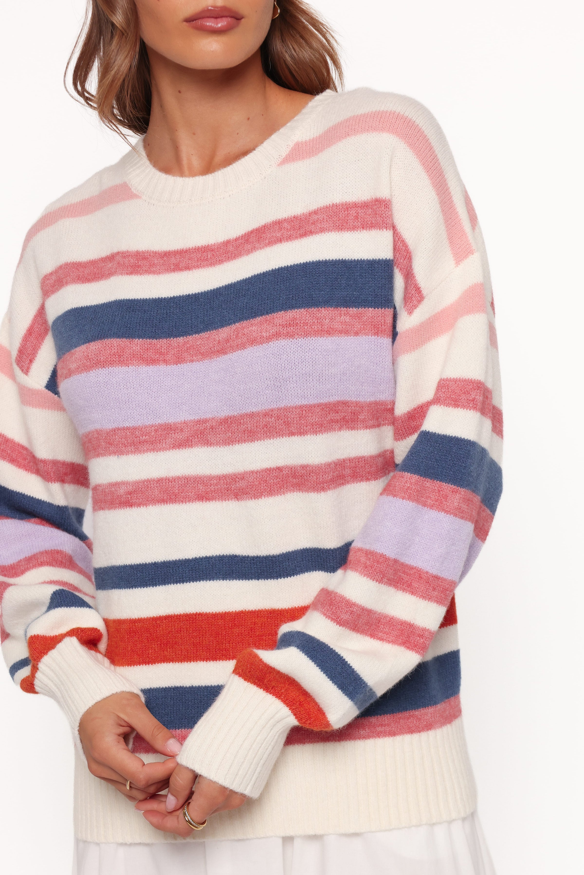 KNITWEAR Saski Knit Sweater - Cream Multi Stripe