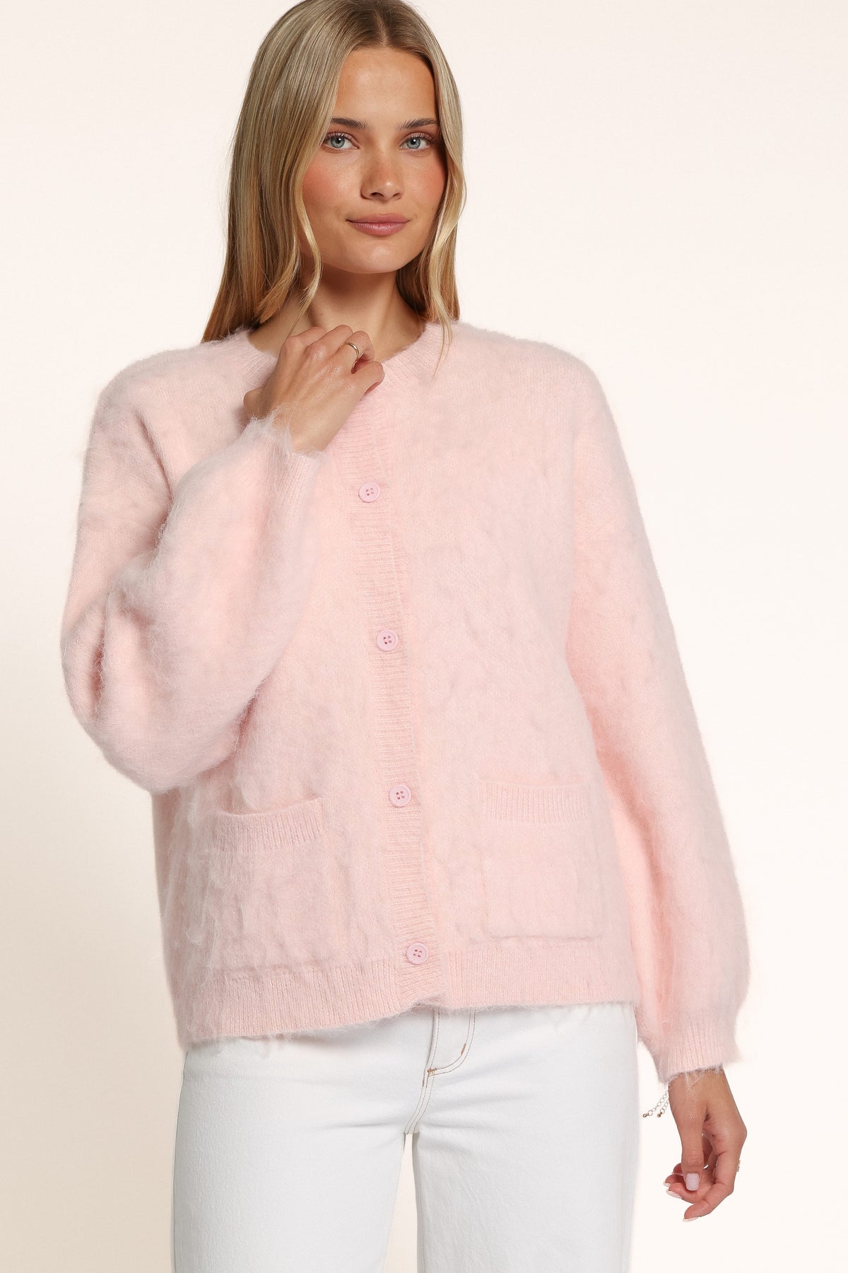 KNITWEAR Sondra Boxy Cardigan - Pink