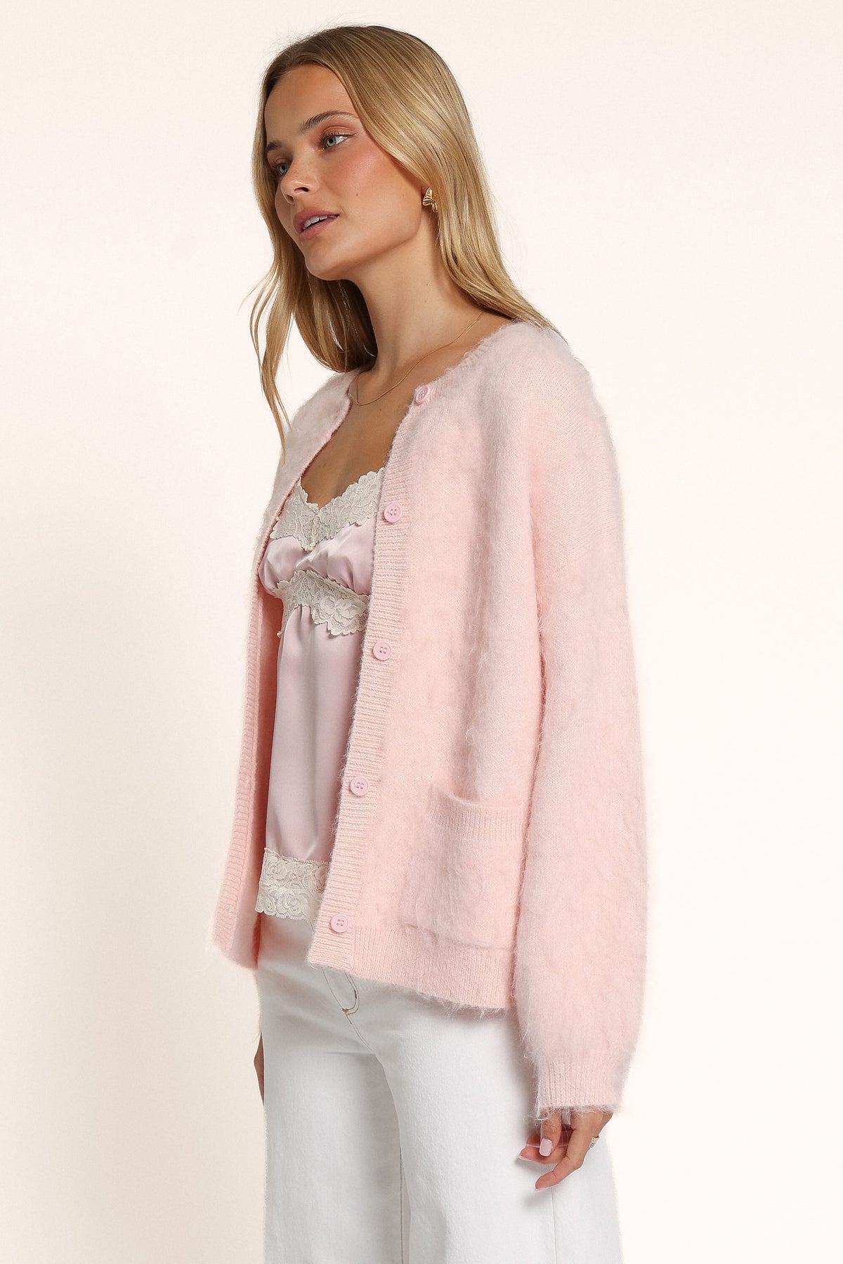 KNITWEAR Sondra Boxy Cardigan - Pink