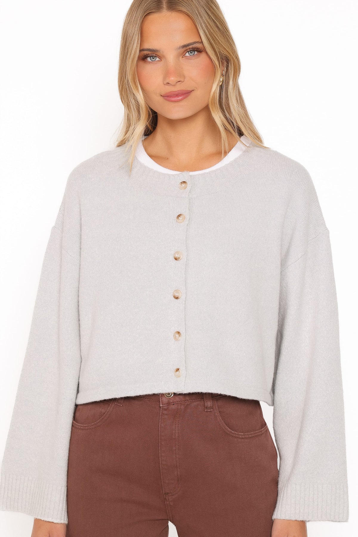 KNITWEAR Tori Wide Sleeve Cardigan - Grey