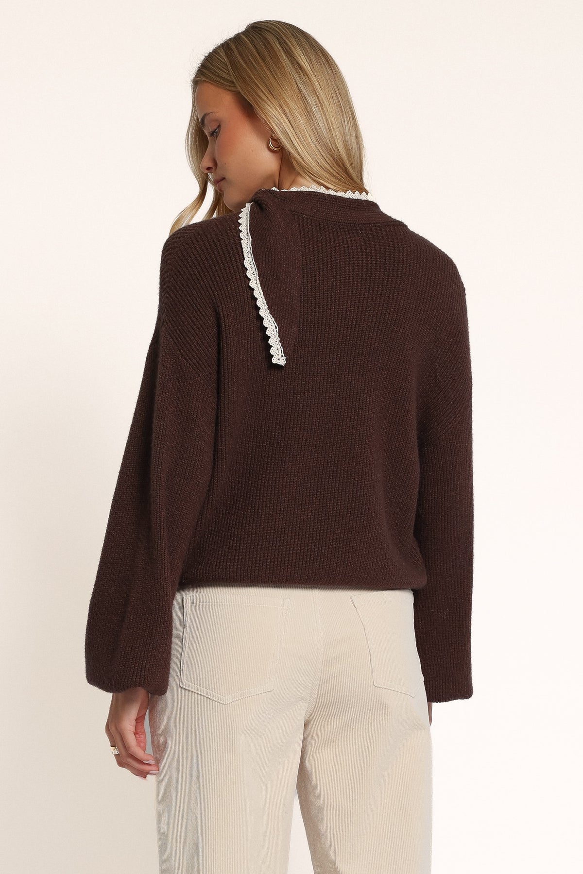 KNITWEAR Zenji Scarf Sweater - Espresso