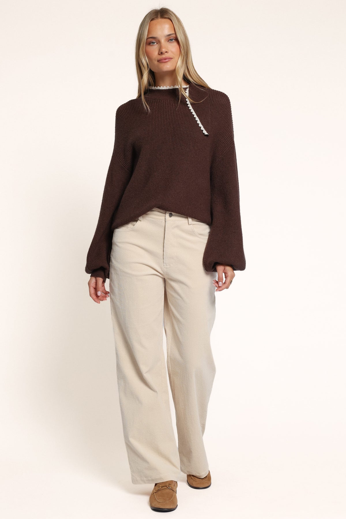 KNITWEAR Zenji Scarf Sweater - Espresso