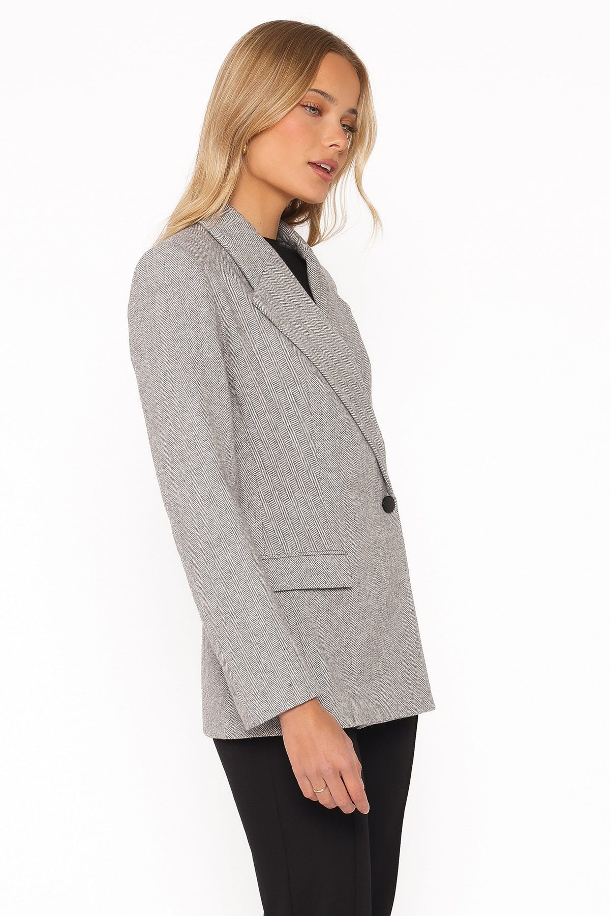 OUTERWEAR Brookes Double Breasted Blazer - Grey Houndstooth