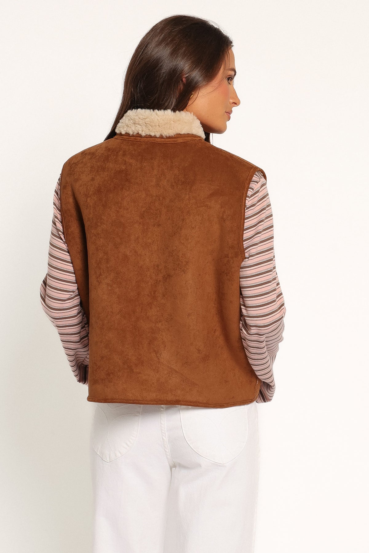 OUTERWEAR Carrie Sherling Vest - Camel