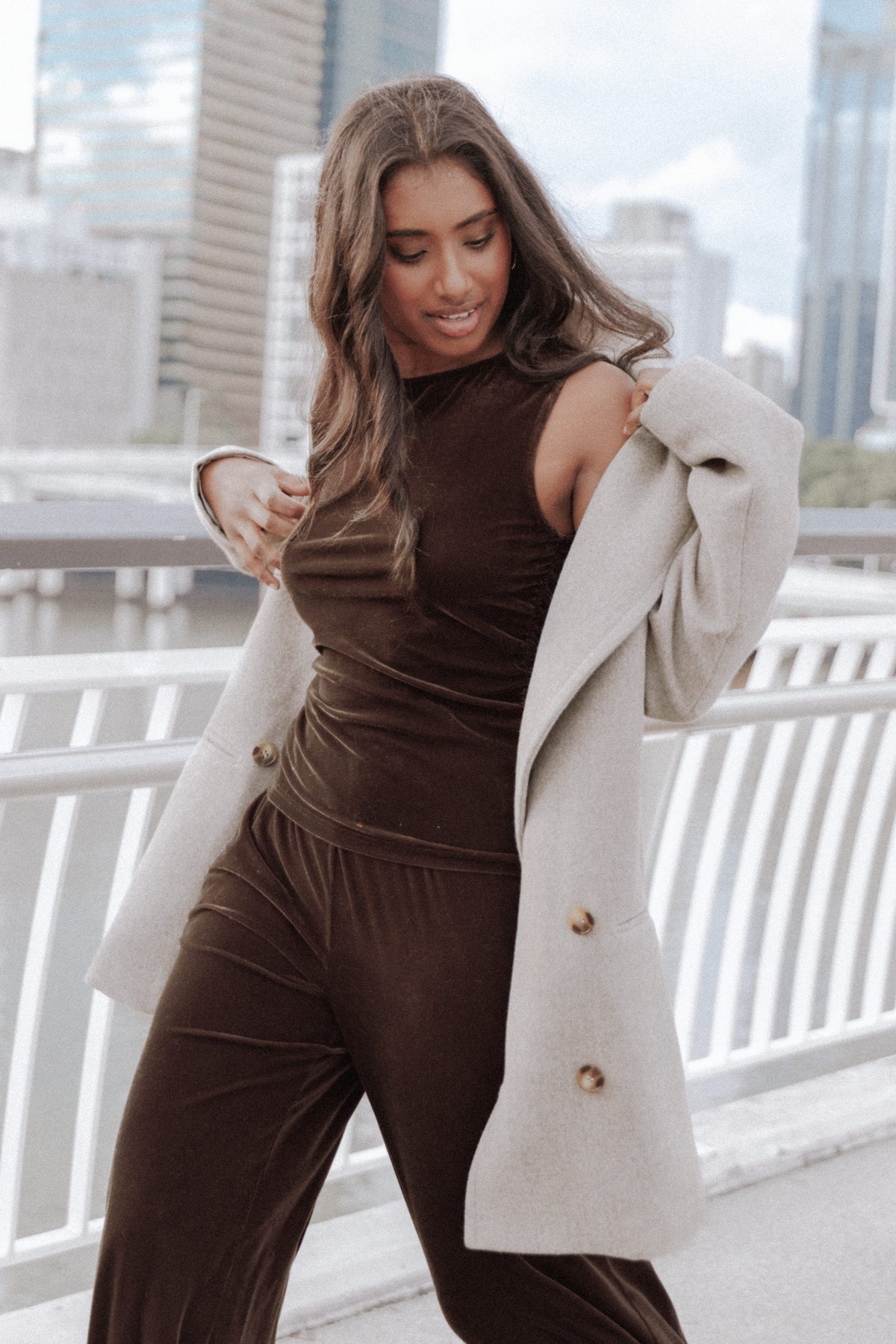 OUTERWEAR Cartia Shawl Collar Car Coat - Taupe