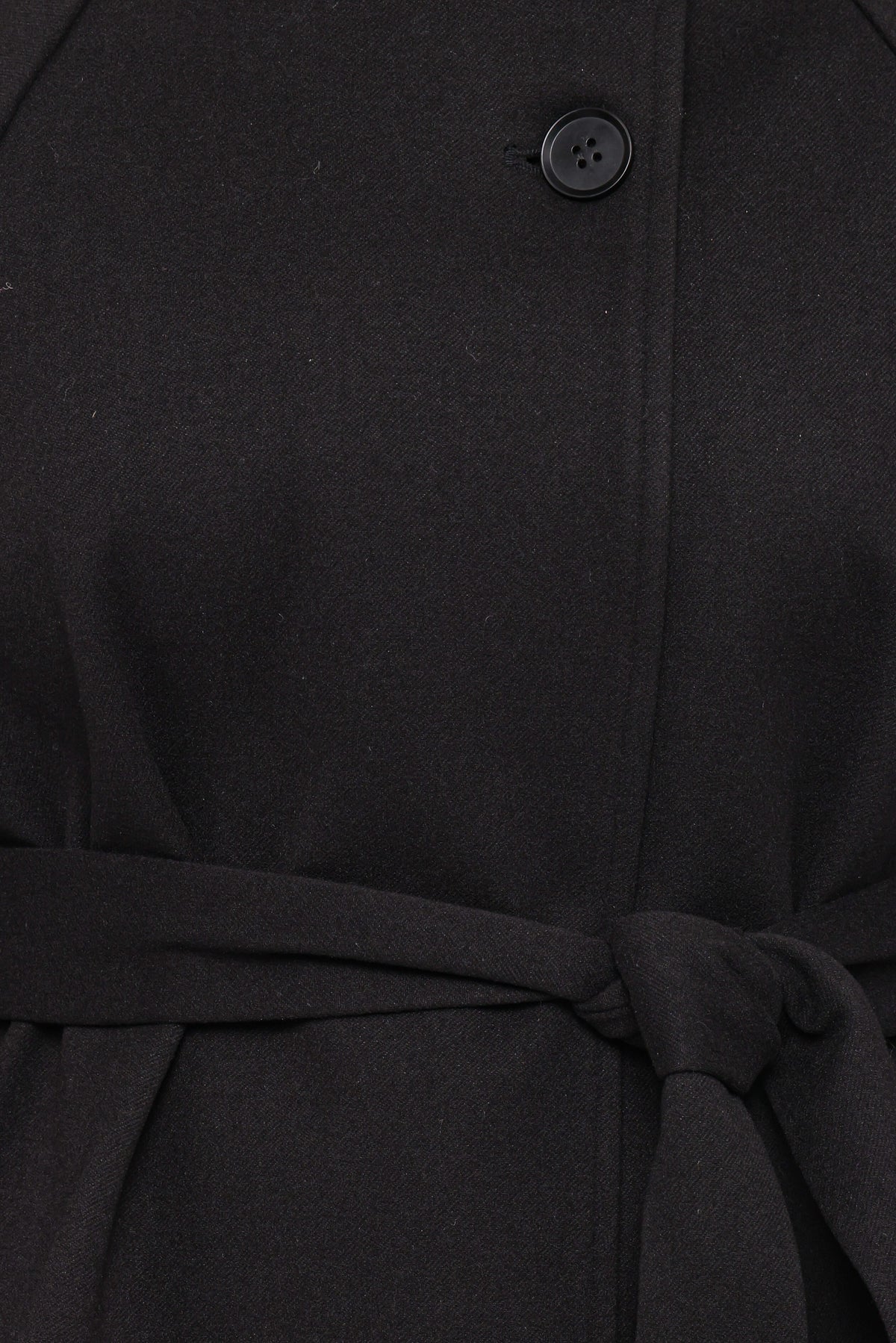 OUTERWEAR Caspian Funnel Neck Car Coat - Black