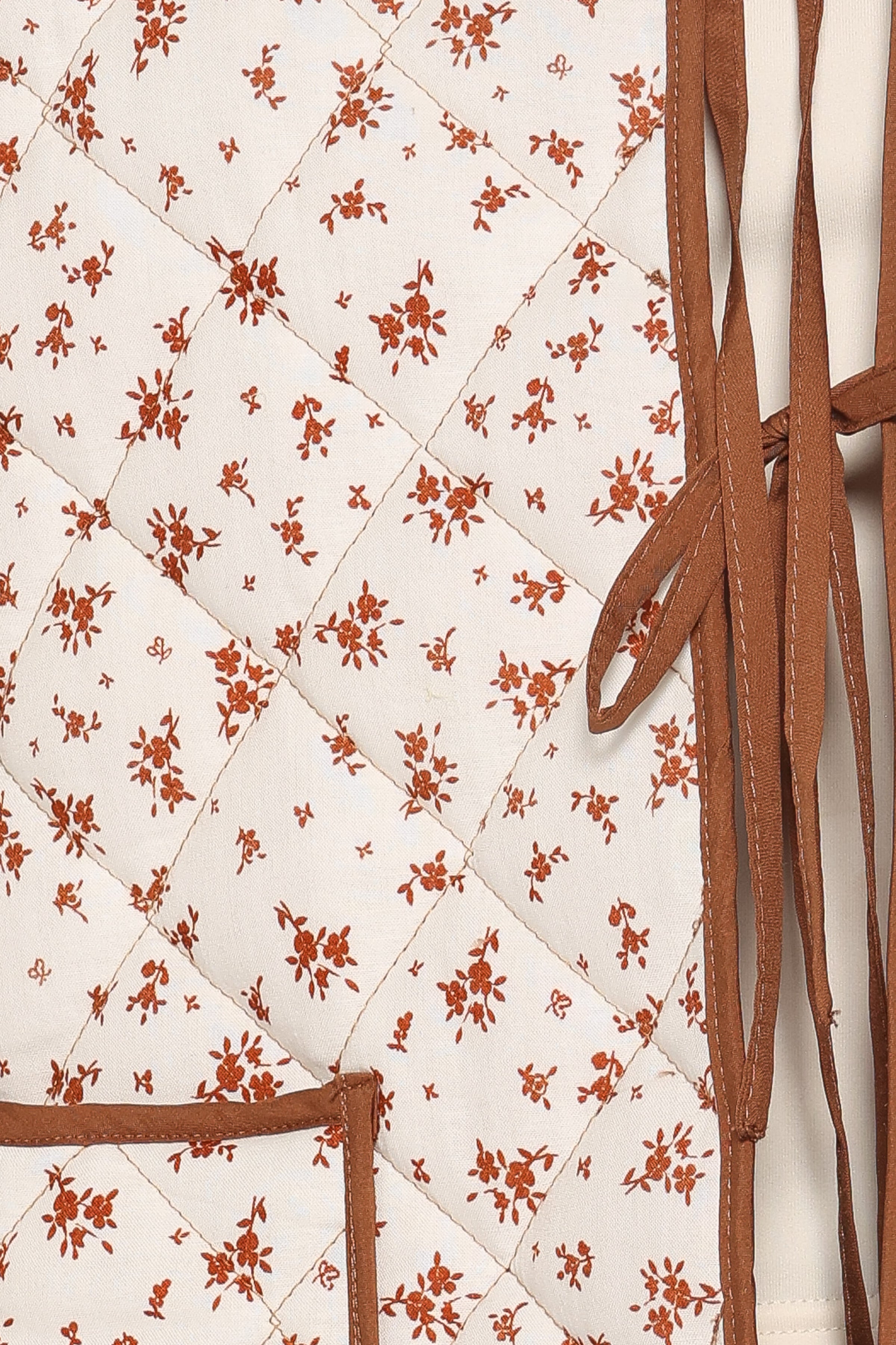 OUTERWEAR Cindie Quilted Jacket - Brown Ditsy Floral