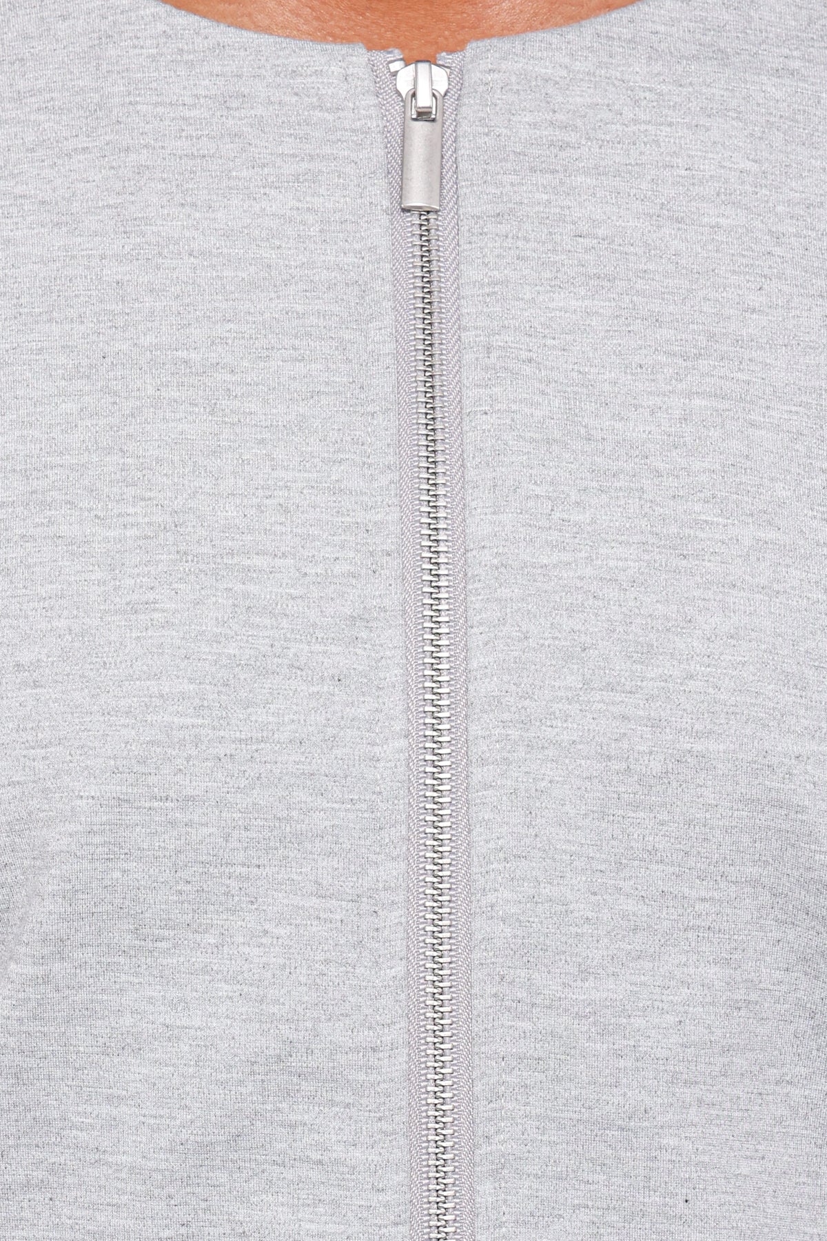 OUTERWEAR Cinzia Cropped Ponte Jacket - Heather Grey
