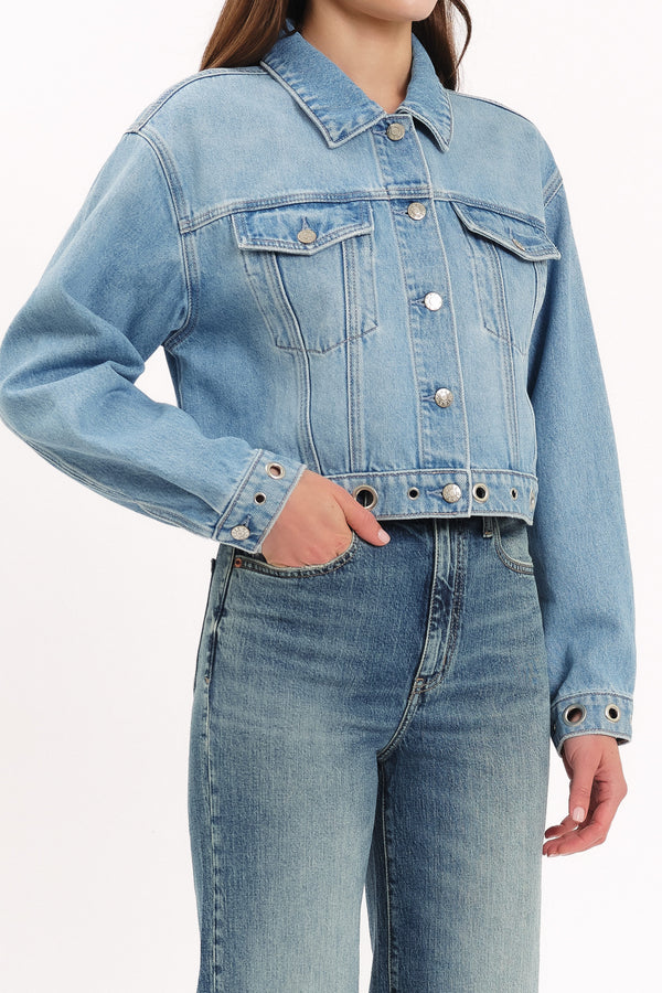 OUTERWEAR Daze Del Mar Cropped Denim Jacket - Pulse