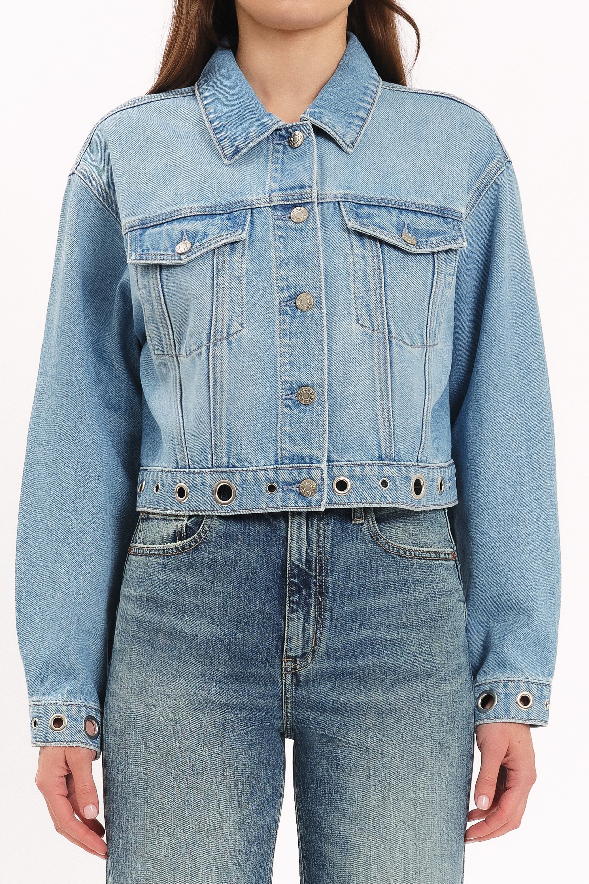 OUTERWEAR Daze Del Mar Cropped Denim Jacket - Pulse