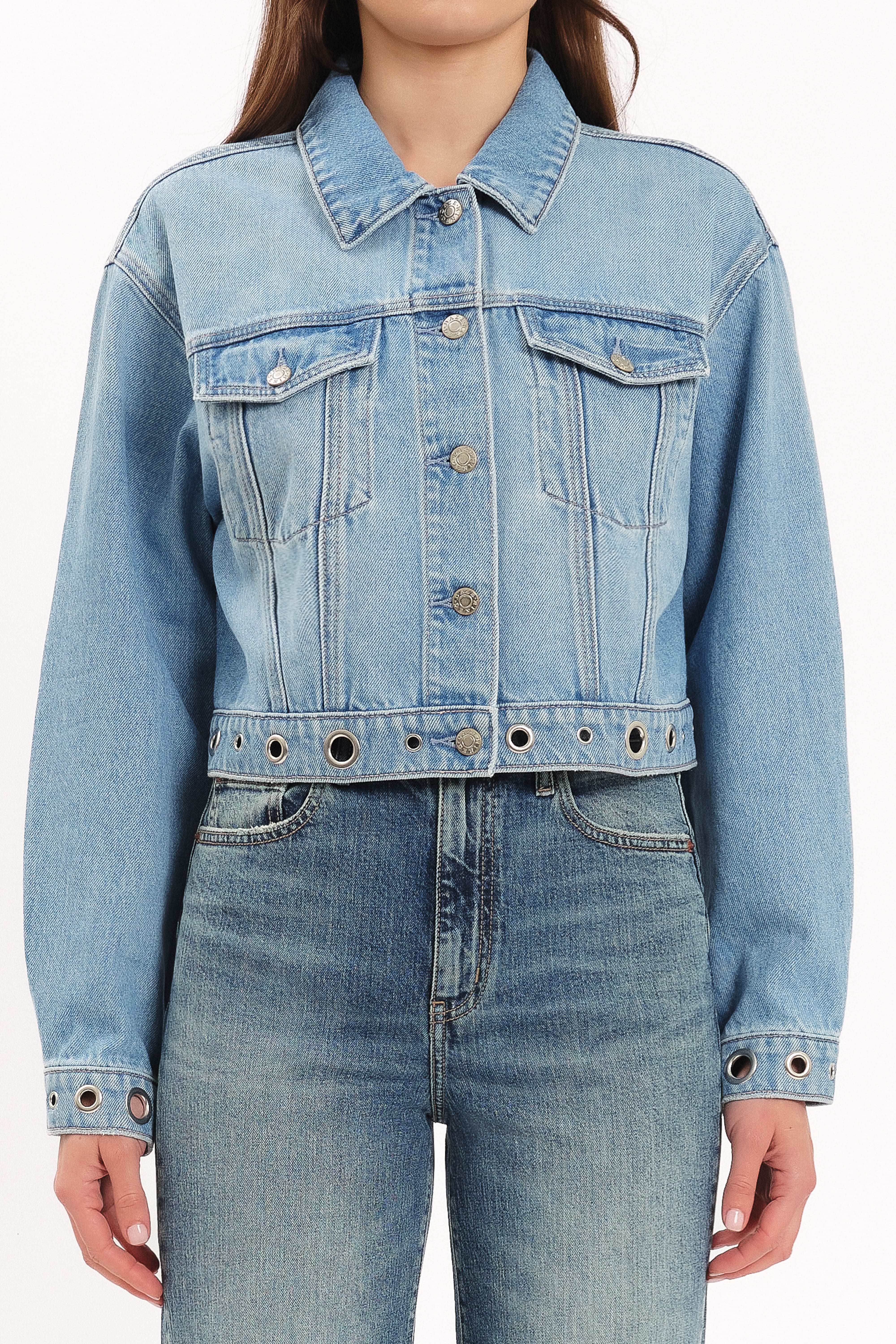 OUTERWEAR Daze Del Mar Cropped Denim Jacket - Pulse