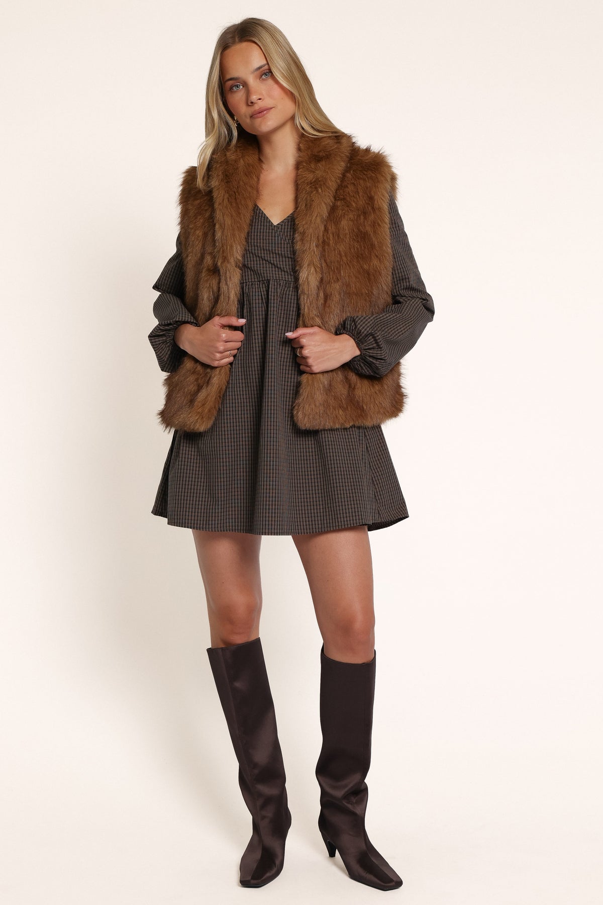 OUTERWEAR Ethel Fur Vest - Light Brown
