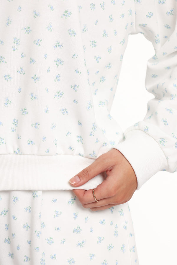 OUTERWEAR Hazel Sweatshirt - Blue Ditsy Floral
