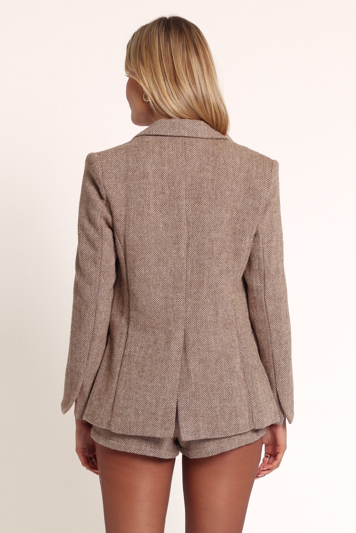 OUTERWEAR Henley Blazer - Brown Houndstooth