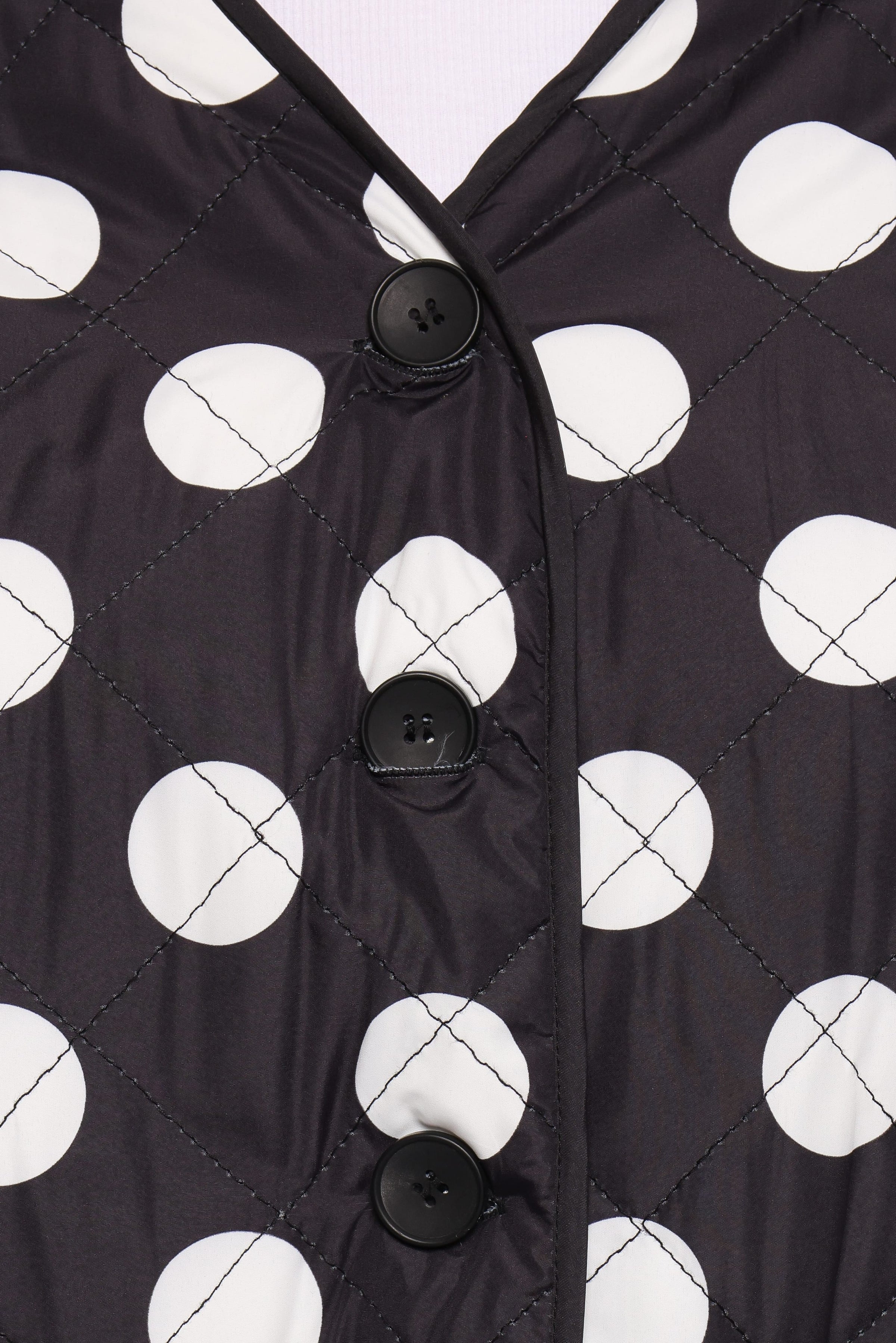 OUTERWEAR Immy Reversible Puffer Jacket - Black/White Dot
