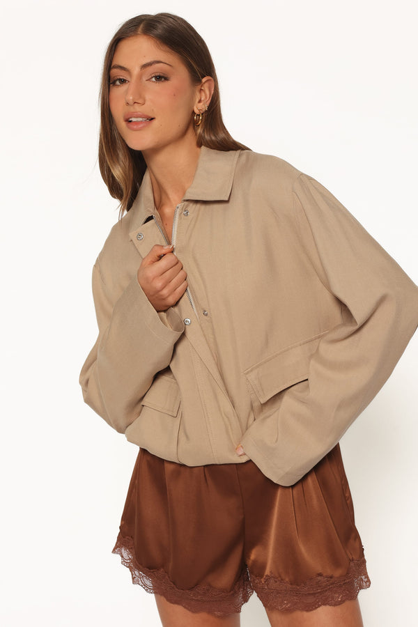 OUTERWEAR Julie Bubble Hem Jacket - Beige
