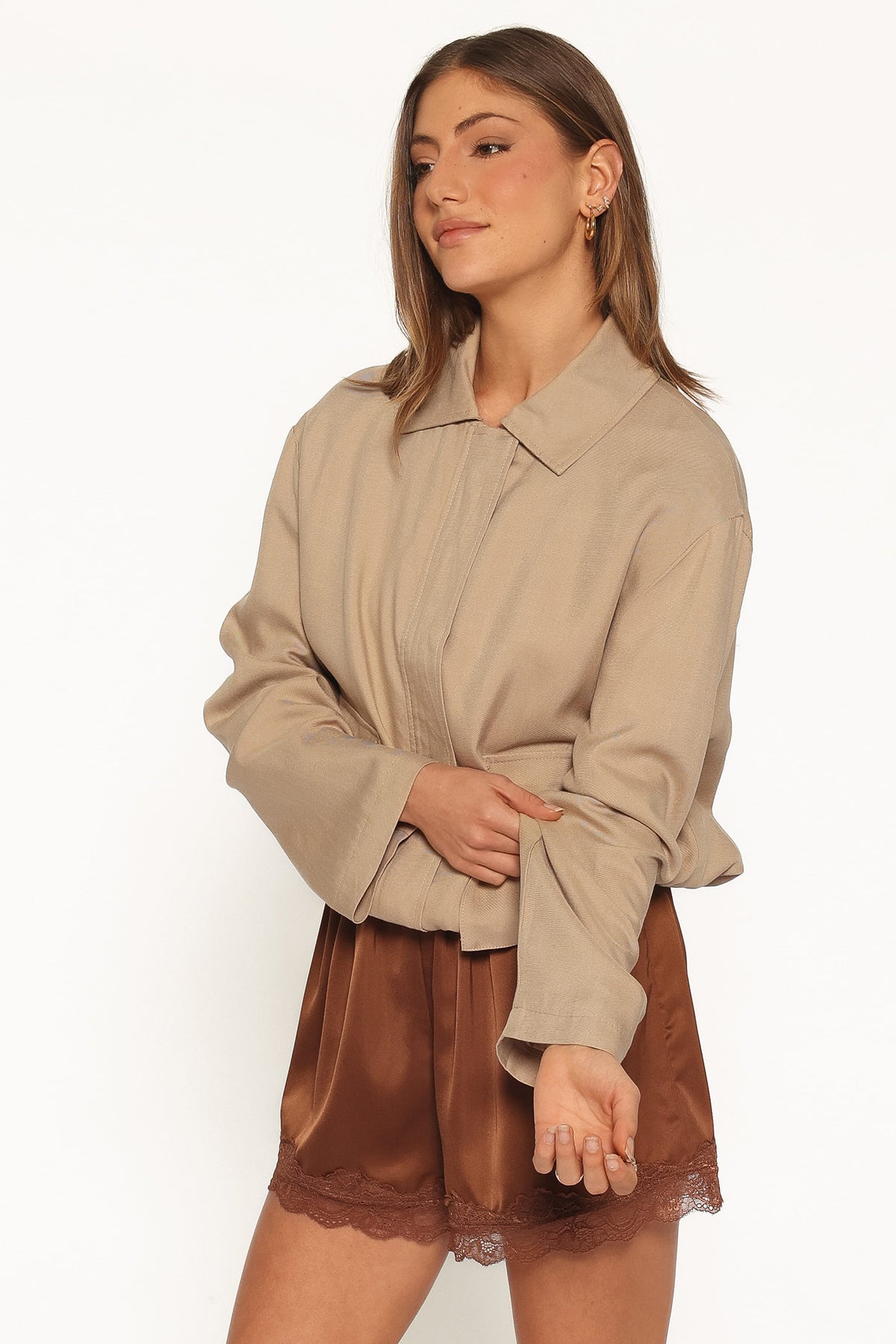 OUTERWEAR Julie Bubble Hem Jacket - Beige
