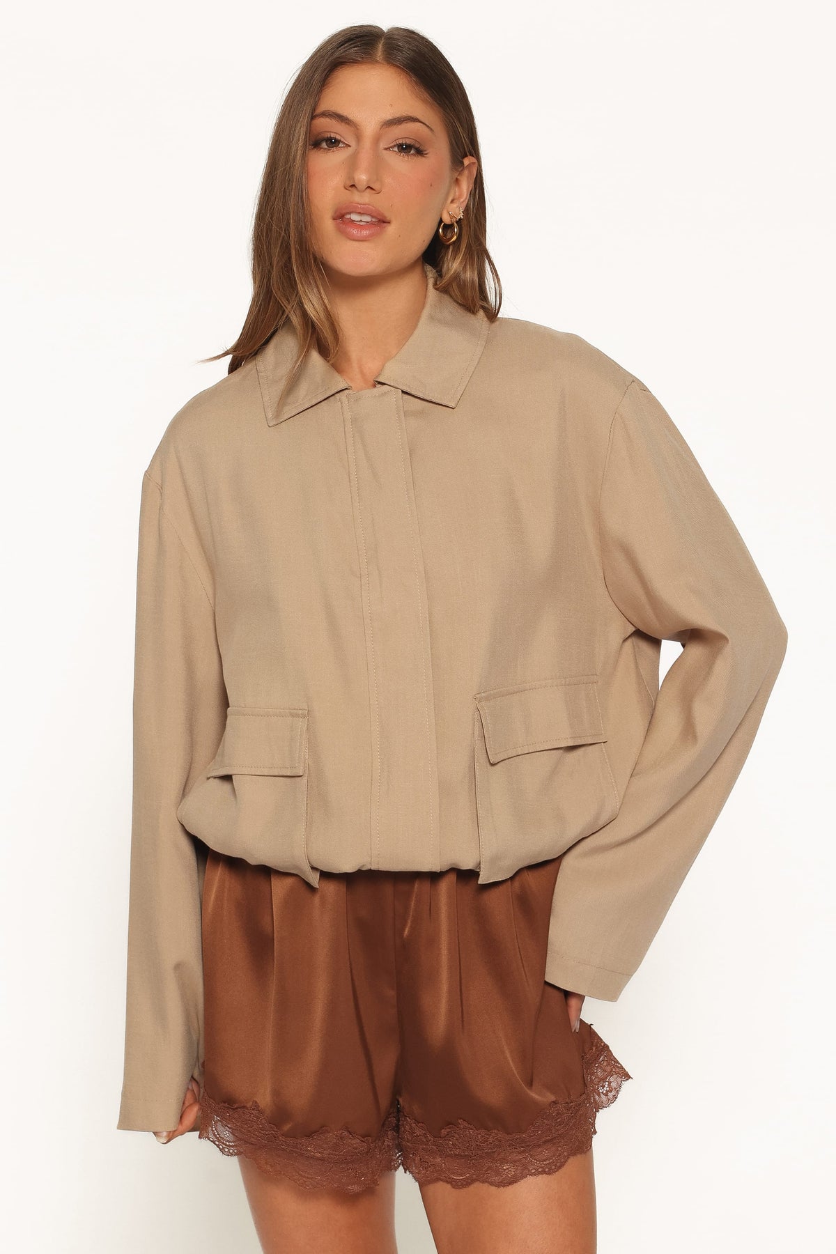 OUTERWEAR Julie Bubble Hem Jacket - Beige