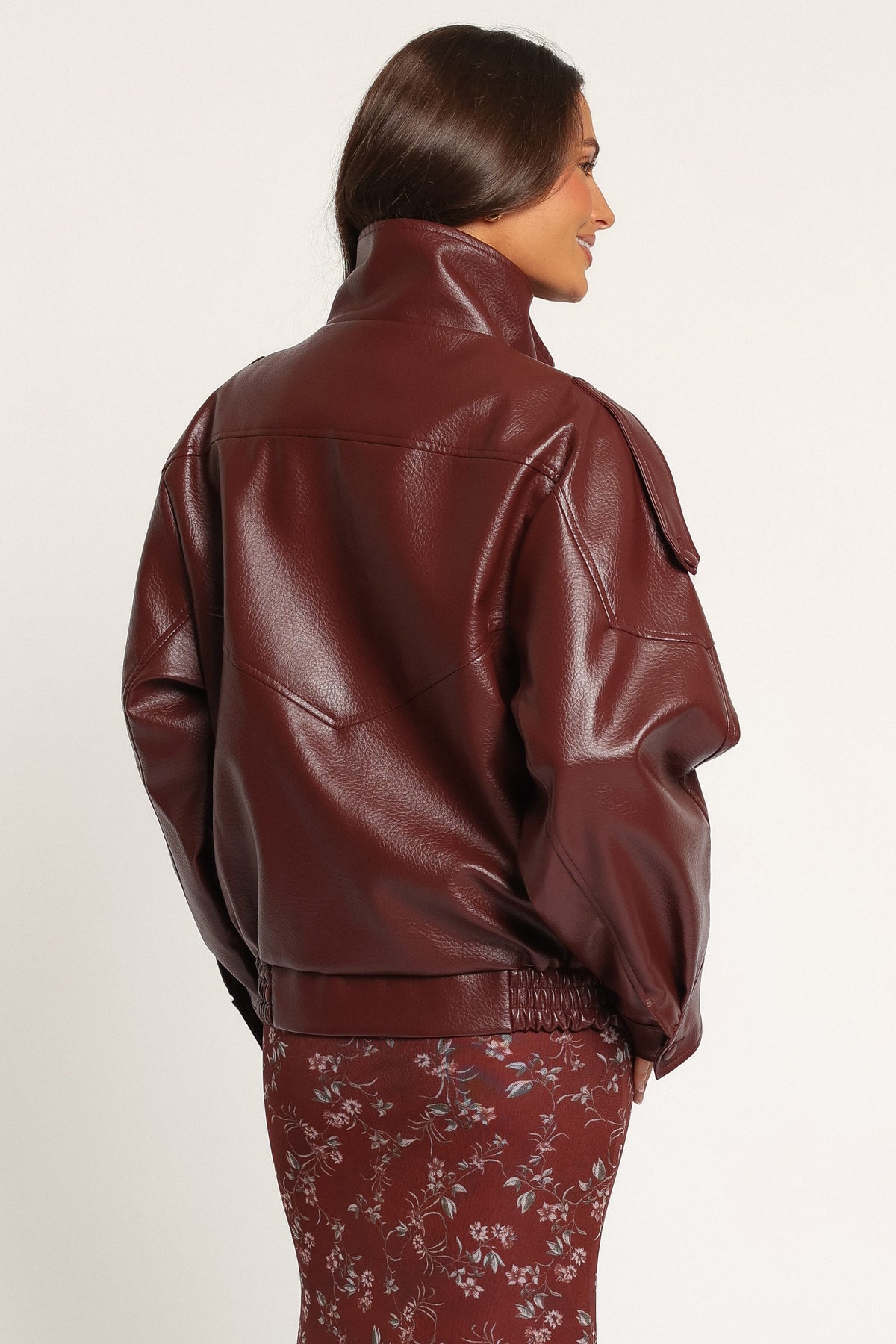 OUTERWEAR Kirby Leather Jacket - Burgundy