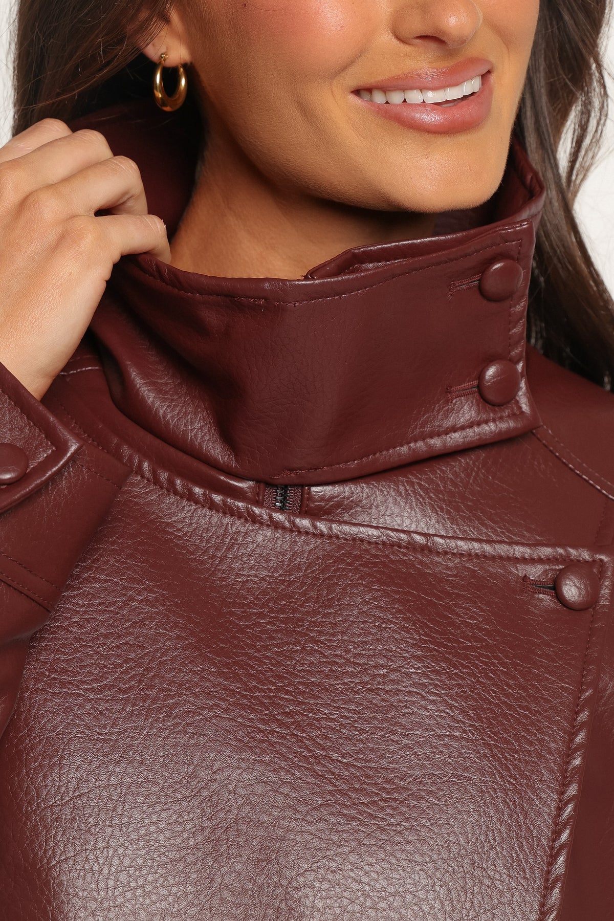 OUTERWEAR Kirby Leather Jacket - Burgundy
