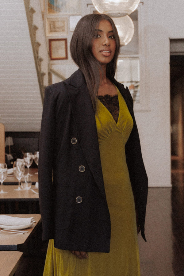 OUTERWEAR Lucinda Double Breasted Blazer - Black Ponte