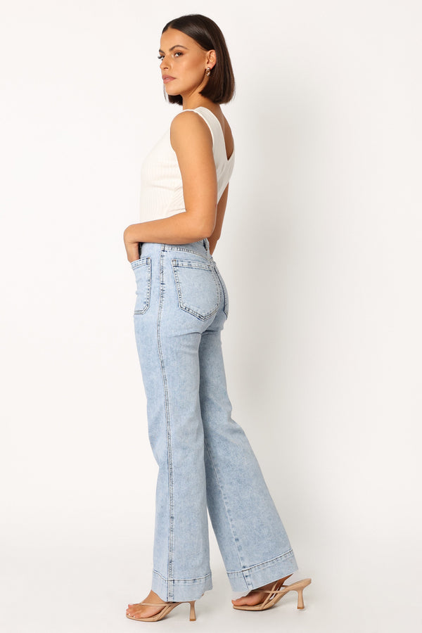 BOTTOMS @Nico Wide Leg Jean - Blue