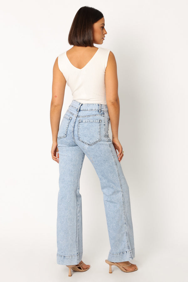 BOTTOMS @Nico Wide Leg Jean - Blue