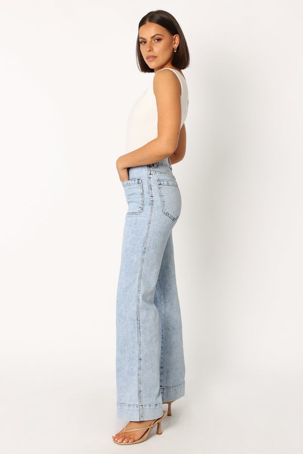 BOTTOMS @Nico Wide Leg Jean - Blue