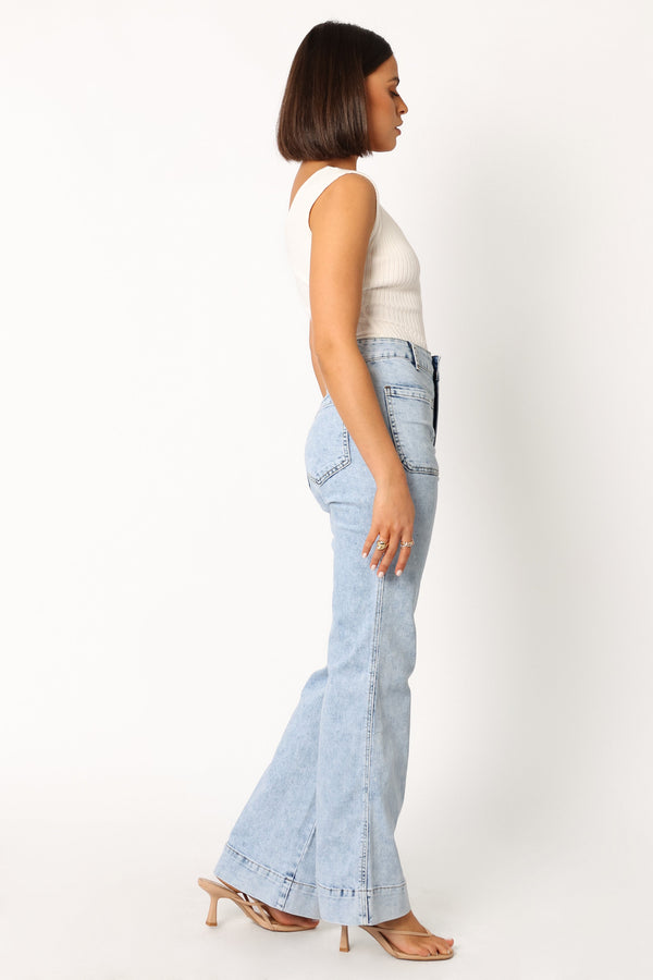 BOTTOMS @Nico Wide Leg Jean - Blue