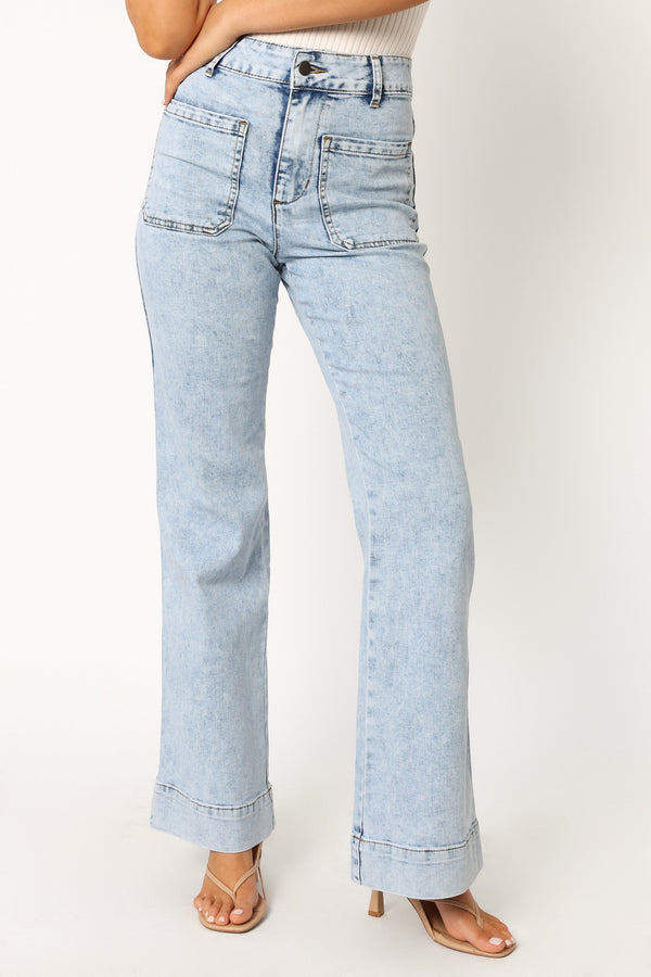 BOTTOMS @Nico Wide Leg Jean - Blue