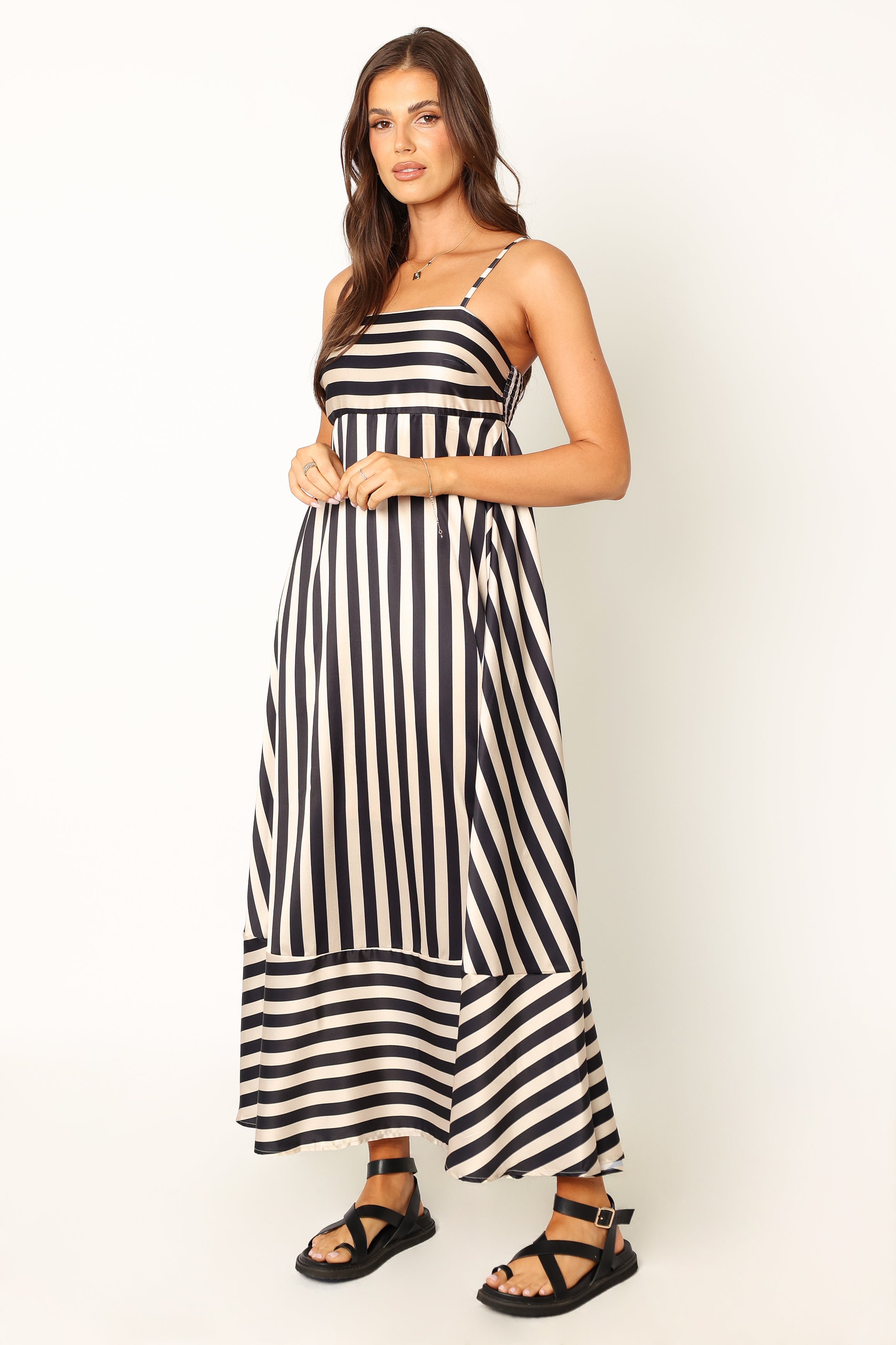 DRESSES @Bree Maxi Dress - Black Stripe