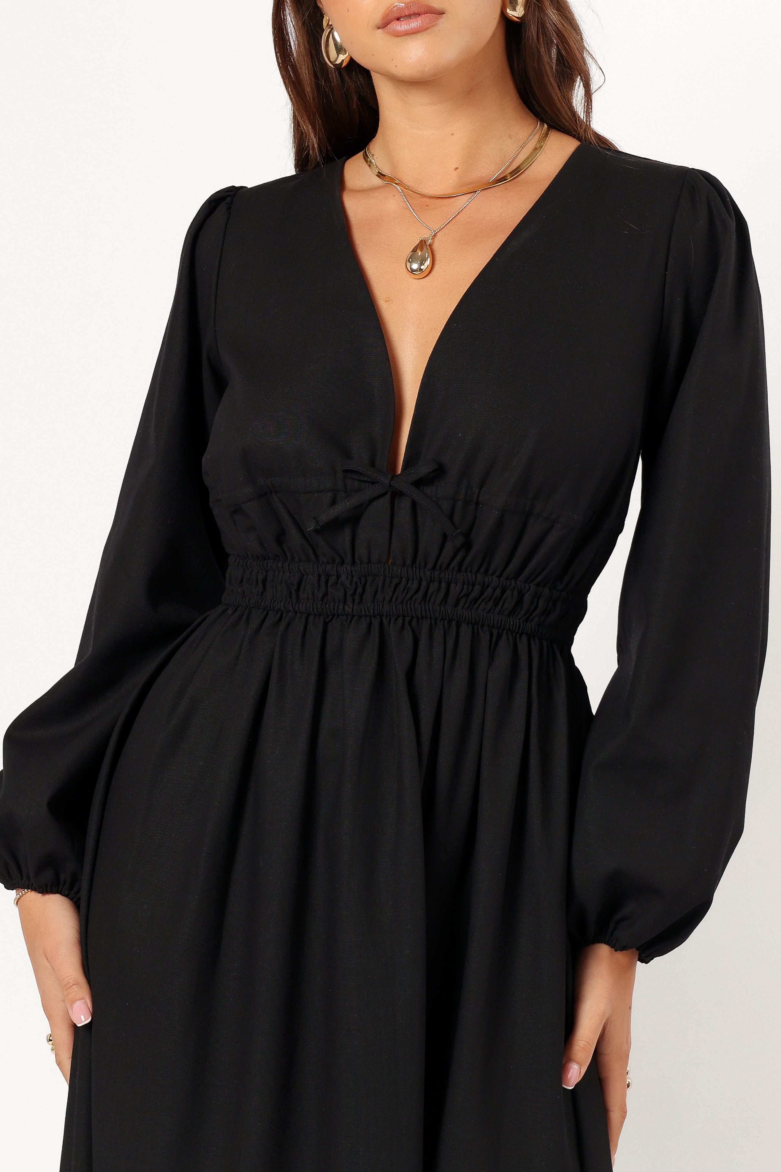 Cece Long Sleeve Maxi Dress Black Petal Pup USA