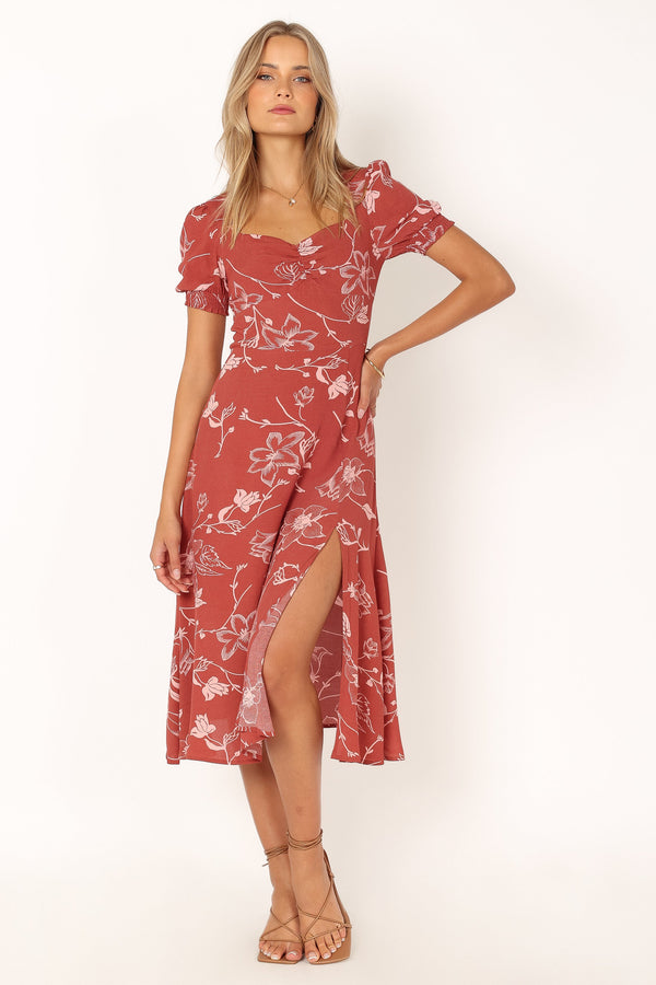 DRESSES @Franklin Dress - Rust Floral