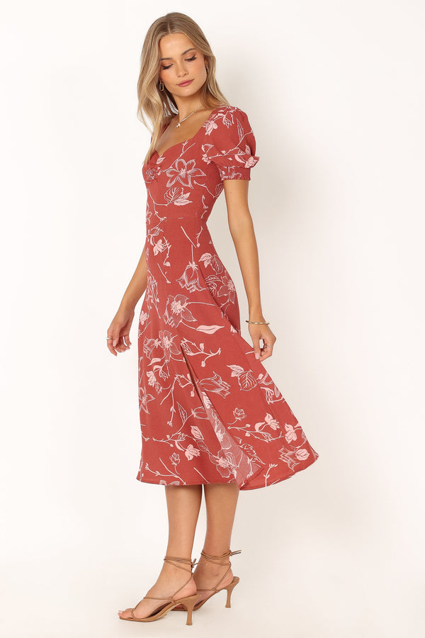 DRESSES @Franklin Dress - Rust Floral