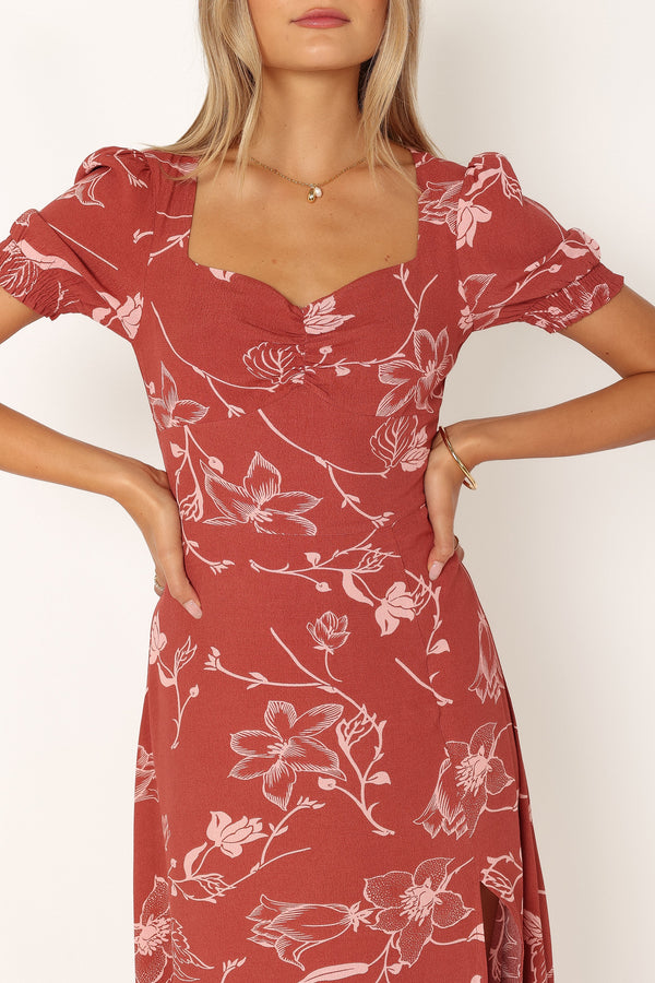 DRESSES @Franklin Dress - Rust Floral