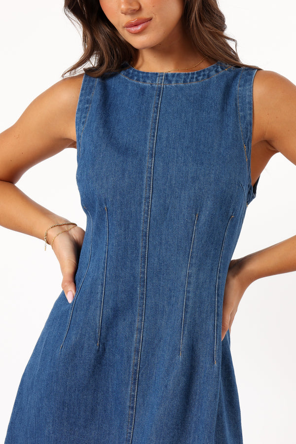 DRESSES @Jovanni Mini Dress - Dark Denim