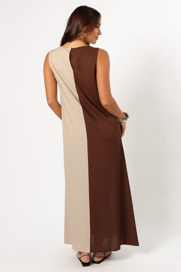 DRESSES @Lindi Maxi Dress - Brown/Beige