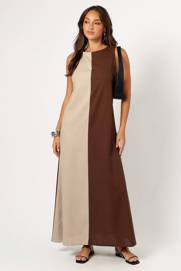 DRESSES @Lindi Maxi Dress - Brown/Beige