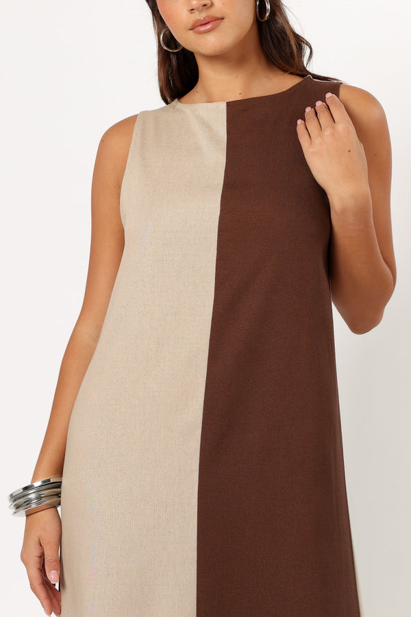 DRESSES @Lindi Maxi Dress - Brown/Beige