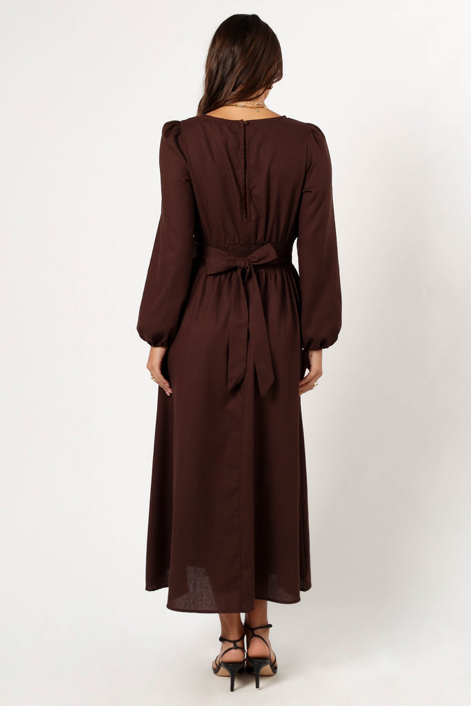 Roman Long Sleeve Maxi Dress Brown