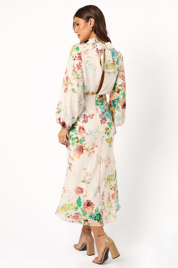 DRESSES @Sophia Long Sleeve Dress - White Floral