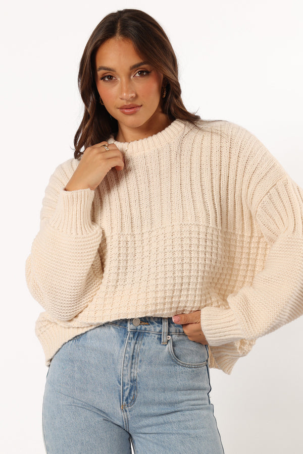 KNITWEAR @Alegra Knit Sweater - Cream (Hold for Winter Essentials)