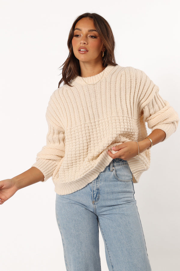 KNITWEAR @Alegra Knit Sweater - Cream (Hold for Winter Essentials)