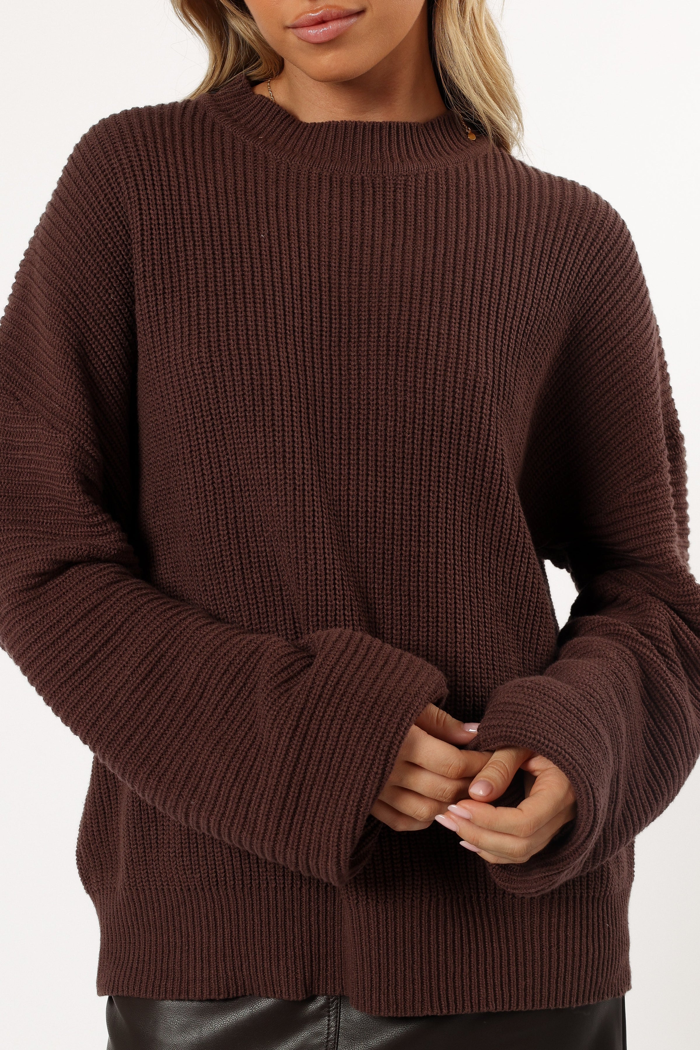 KNITWEAR @Katty Knit Sweater - Chocolate Brown (Hold for Winter Essentials)